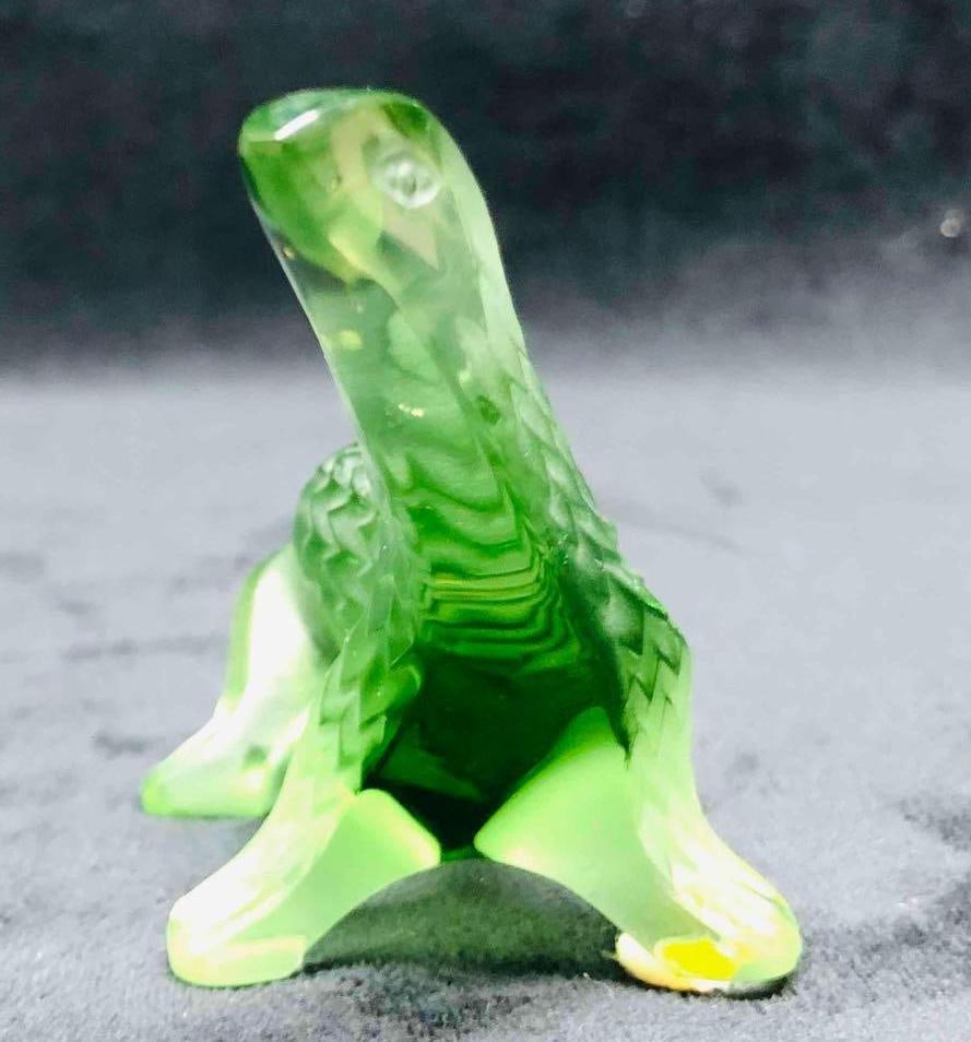 Signed Lalique Frosted Crystal Salamander Figurine: This lot contains Signed Lalique Frosted Crystal Salamander Figurine. It is approx 6 3/4" x 2 1/4" x 2 3/4" and it weighs about 0.5lbs. Overall the Lalique figurine is in good used condition