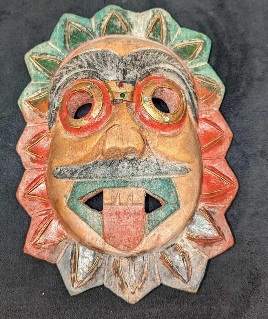 Vintage Wall Decor Wood Mask (1 of 5)