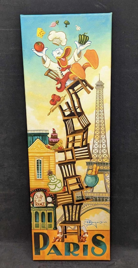 LE Disney Tim Rogerson Donald's Paris Canvas Print (1 of 5)