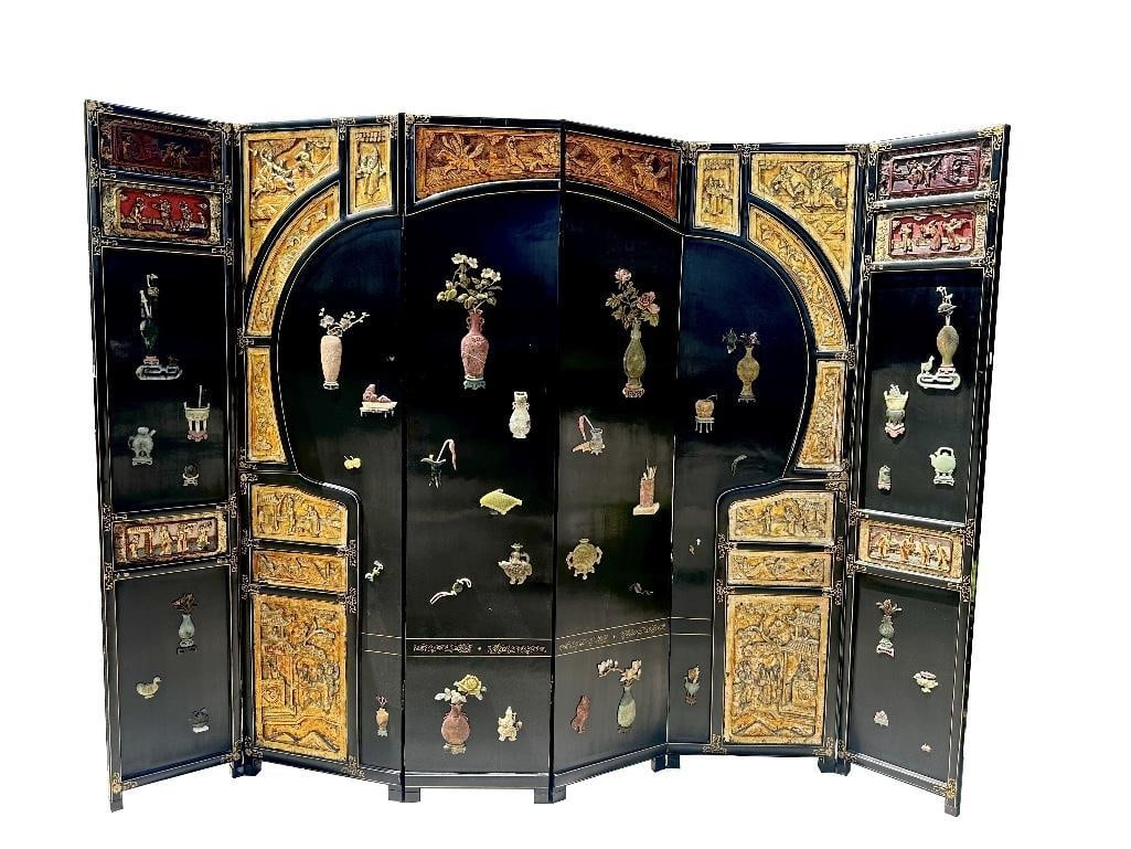77" Tall 6-Panel Oriental Folding Screen (1 of 7)