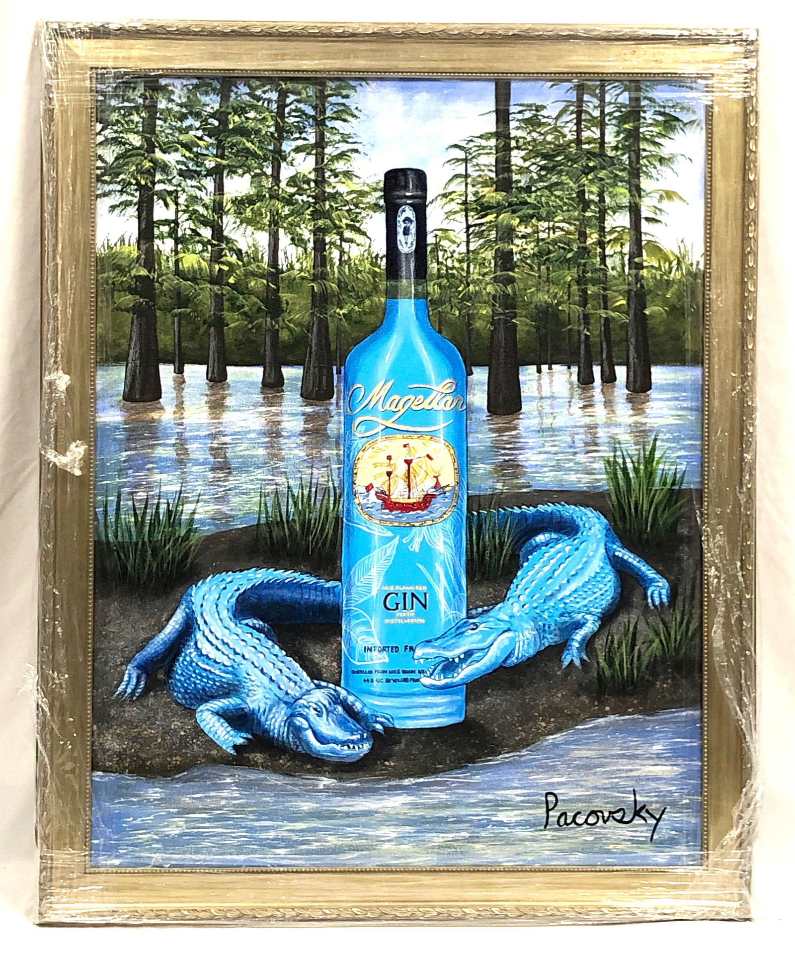 John Pacovsky & Magellan Gin - Commissioned, Signed, Framed  - Acrylic on Canvas (1 of 4)