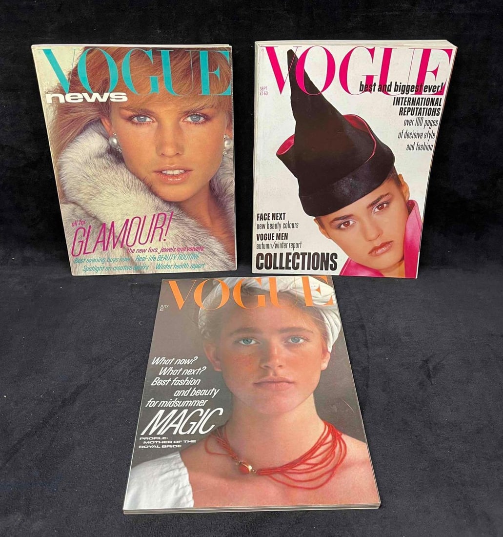 Three Vintage Vogue Magazines From The 80s (1 of 8)