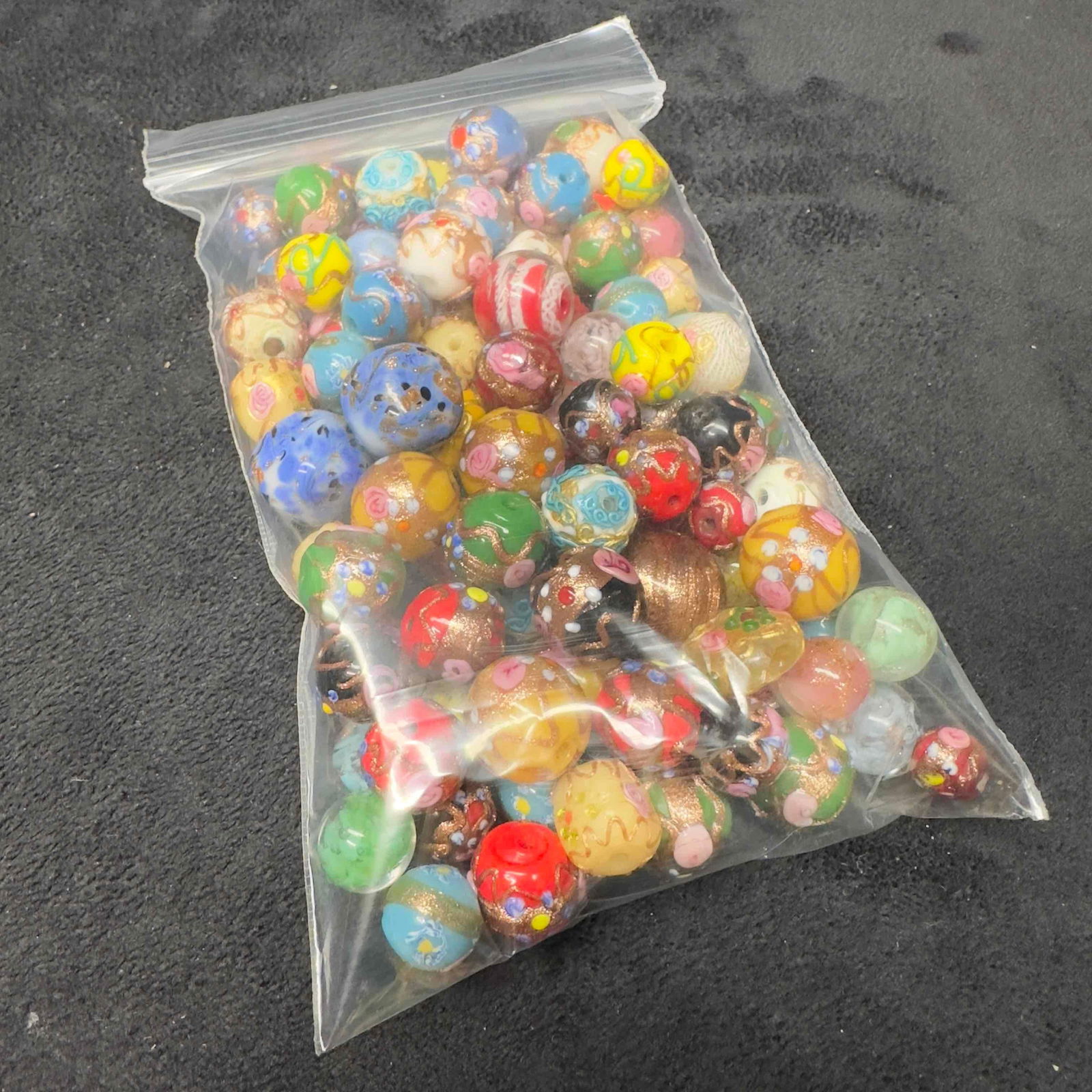 Venetian Murano Lamp Work Art Glass Beads Collection Jewelry Beaded Piece Set Lot of 100 Pieces G27 (1 of 6)