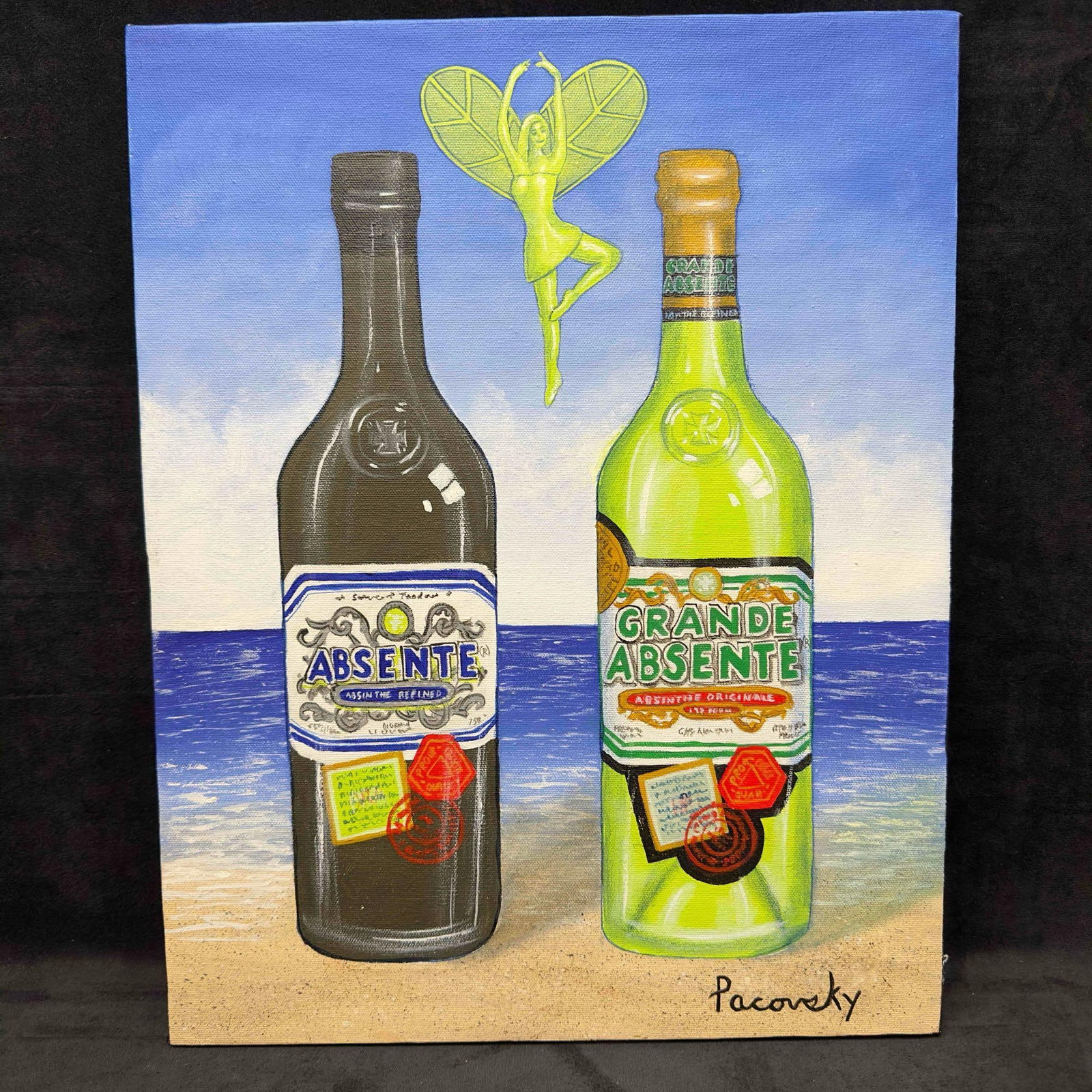 Absente Original Acrylic On Canvas Painting By John Pacovsky Artwork (1 of 7)