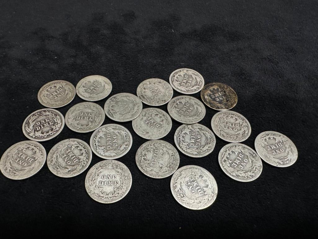 Lot of 20 Barber Dimes (1 of 2)