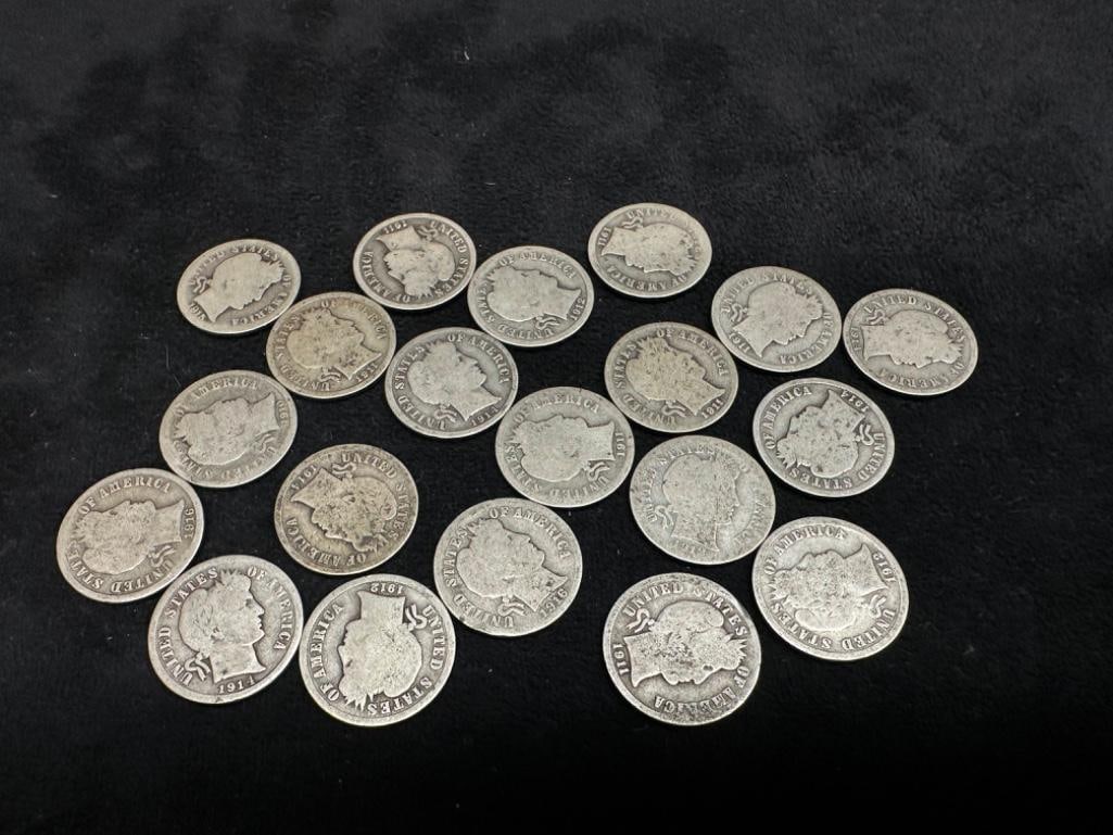 Lot of 20 Barber Dimes (1 of 2)