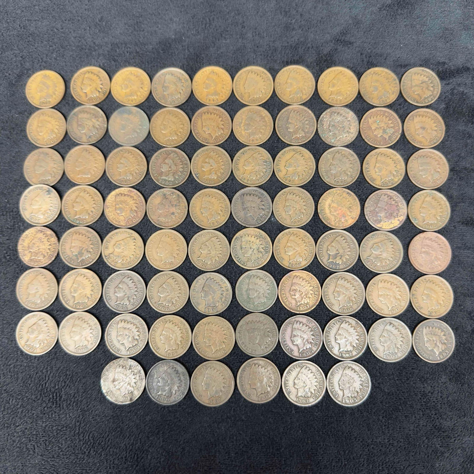 Coin Collection Indian Head Pennies Lot of 76 Seventy Six Coins (1 of 9)