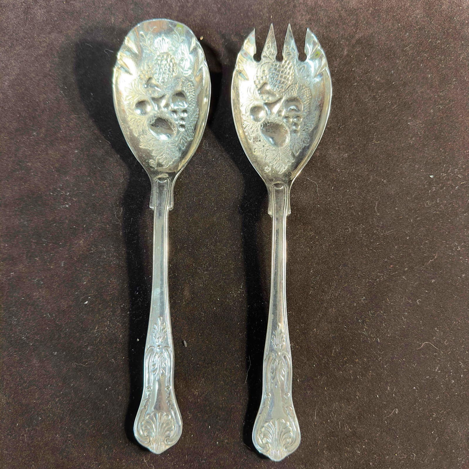 Vintage FB Rogers Silver-Plated Salad Serving Fork and Spoon Made In Italy Silverplate (1 of 7)