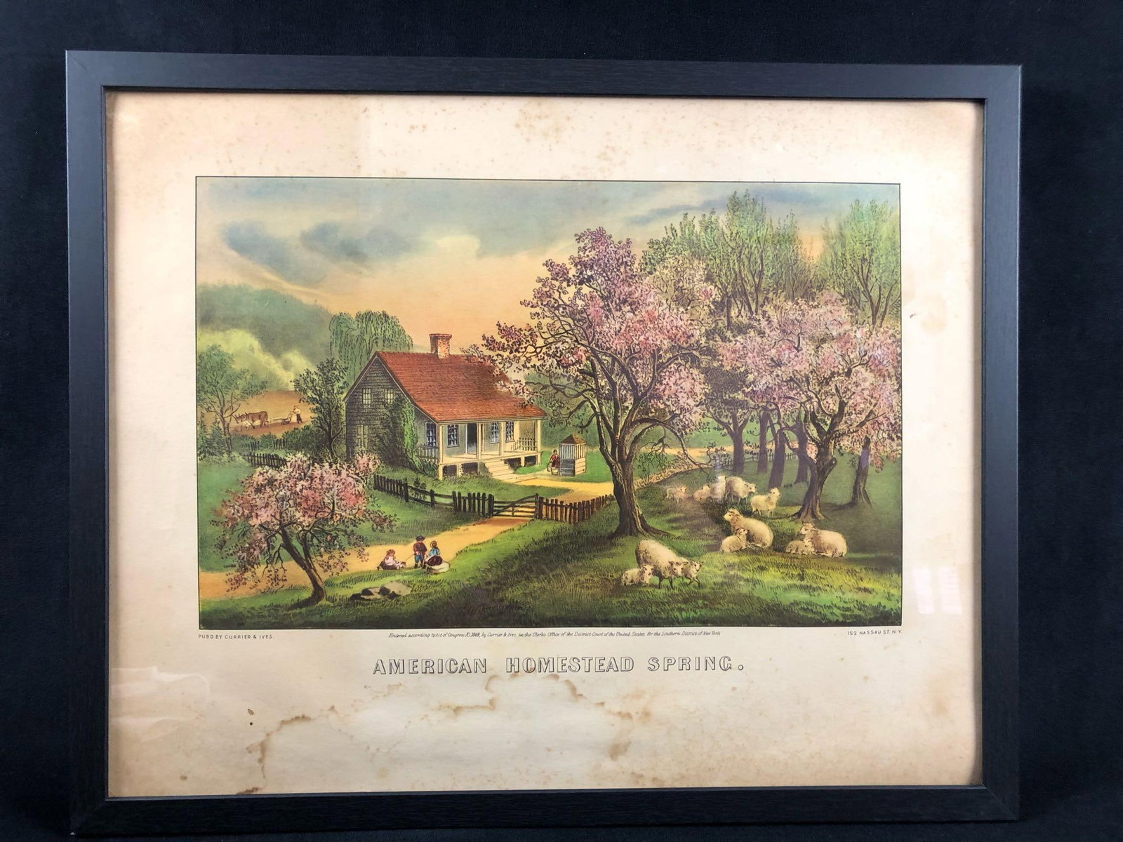 Framed American Homestead Spring Pubo by Currier & Ives (1 of 11)