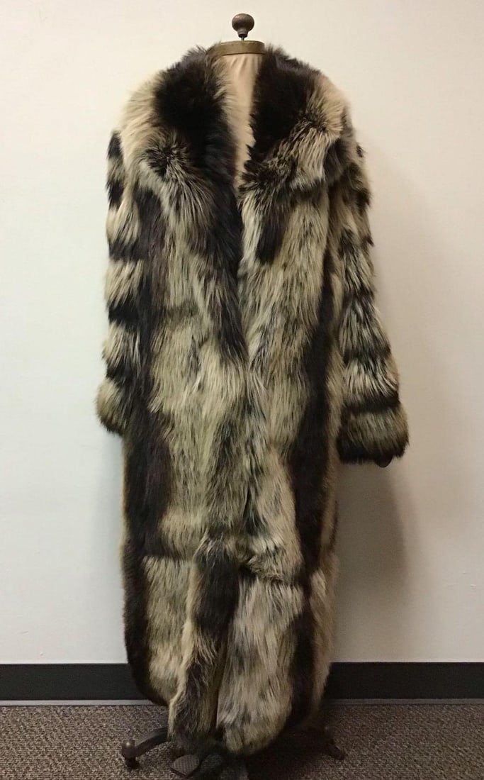 Brown and Cream Dyed Fox Fur Coat Vintage Fashion (1 of 8)
