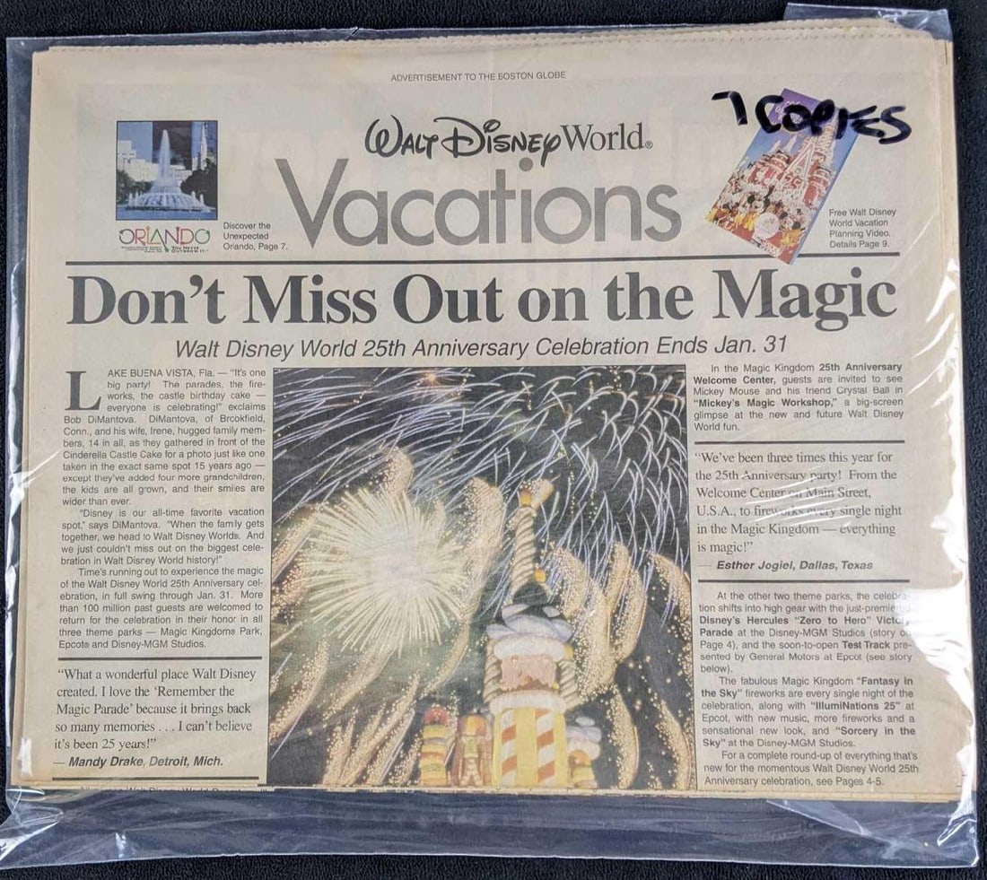 Walt Disney Vacations Paper Disney's 25th Birthday (1 of 4)