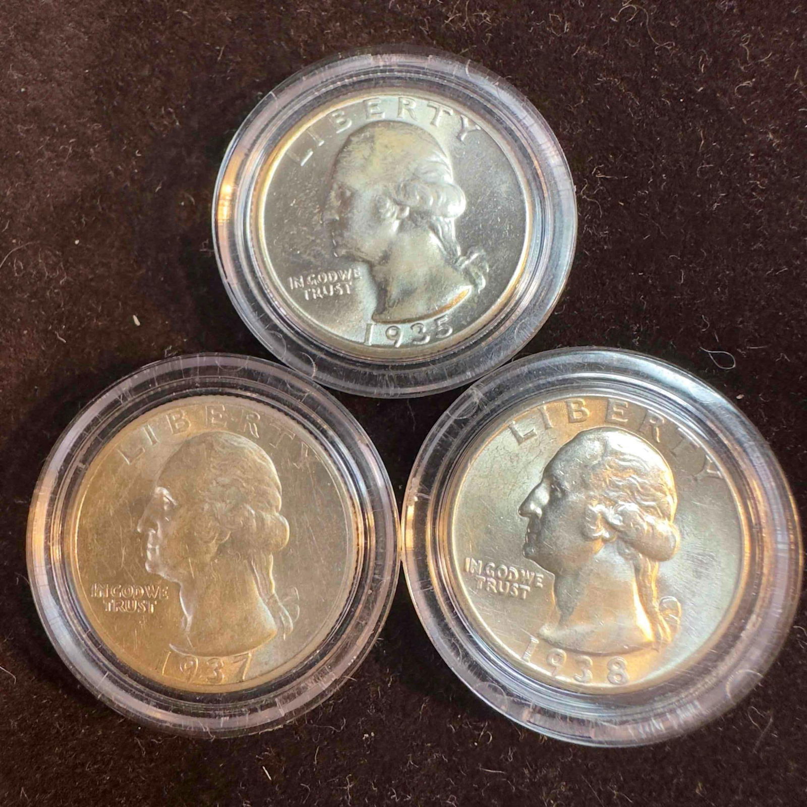 Lot of 3 Three Silver Washington Quarters (1 of 4)