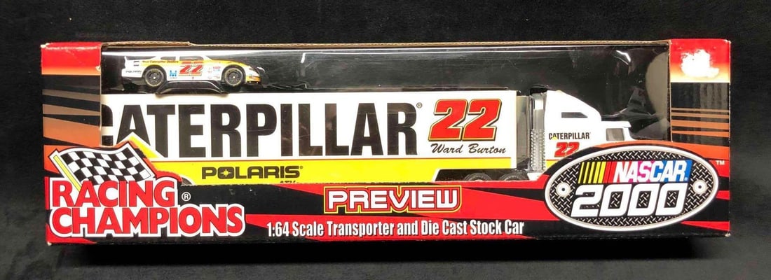#22 Ward Burton Racing Champions NASCAR 2000 1:64 Scale Transporter and Die Cast Stock Car (1 of 6)