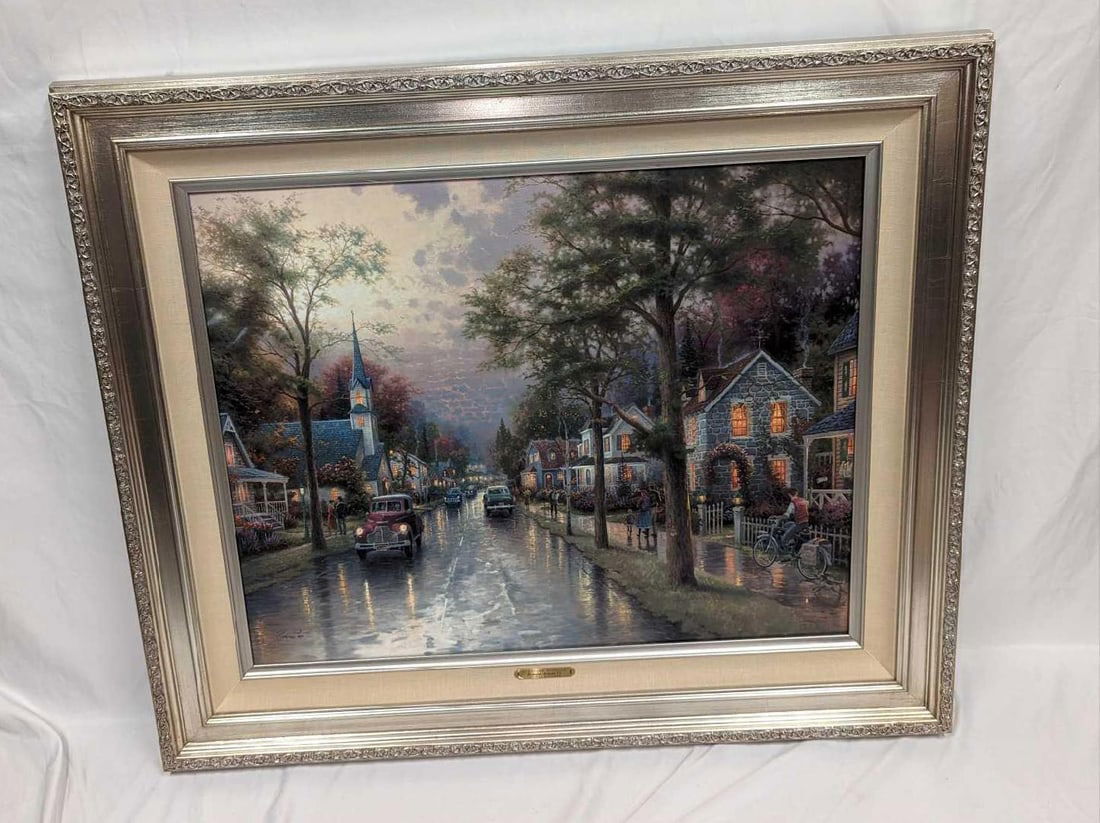 S&N G/P Thomas Kinkade Hometown Morning Print On Canvas (1 of 7)