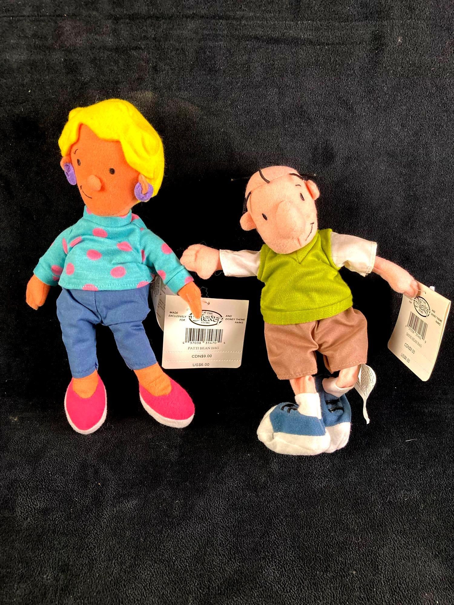 Set of (2) Disney Plush Bean Bag Dolls Doug Funny and Patti Mayonnaise Lot #3 (1 of 5)