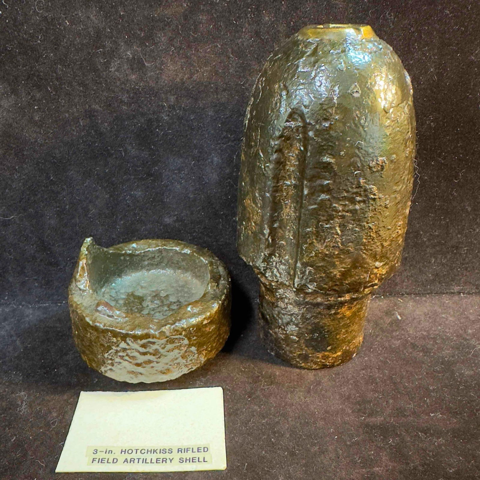 Civil War Era Relic Hotchkiss Rifled Field Artillery Case Shot Shell and Base Two Pieces: These pieces of Militaria have been researched to the best of our ability prior to listing. Please reference all our photos as they are part of our description. Civil War Era Relic Hotchkiss Rifled F