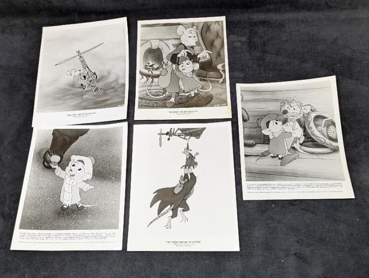 5 Vintage Disney Great Mouse Detective B&W Photo Prints B (1 of 9)