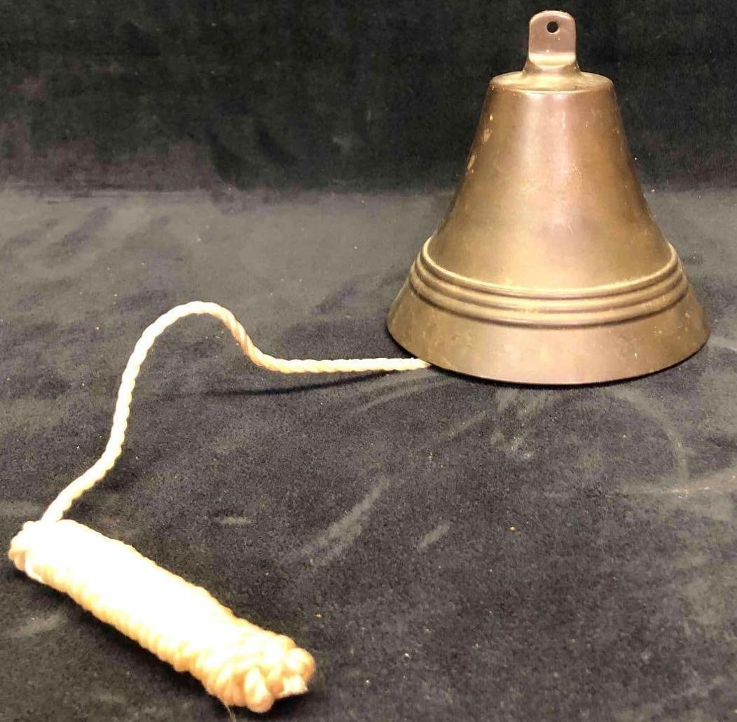 Vintage Brass Bell With String (1 of 6)