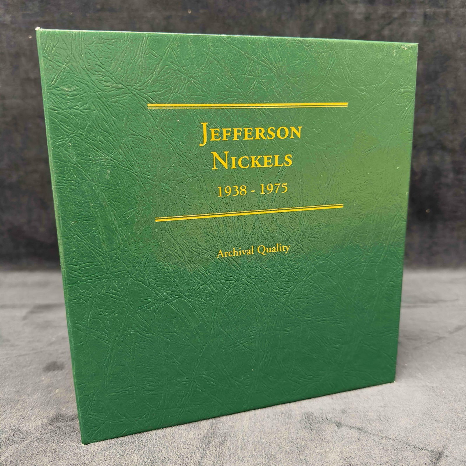 Jefferson Nickel Series Volume One 1938-1975 Littleton Custom Coin Album 57 Coins: Jefferson Nickel Series Volume One 1938-1975 Littleton Custom Coin Album 57 Coins. Custom coin album with Jefferson Nickel Series Volume One 1938-1975. A total of 57 Nickels. One individually packaged