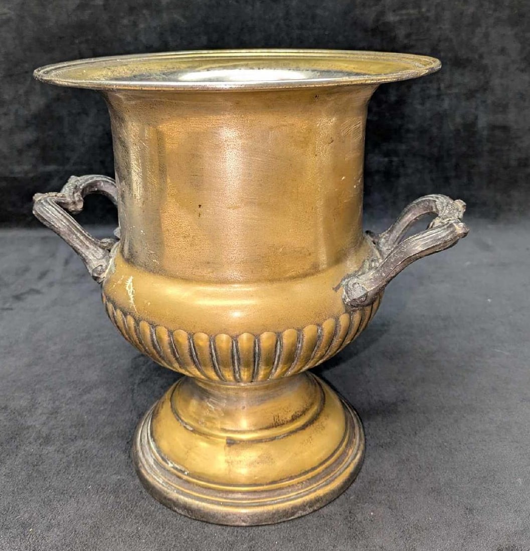 Vintage Metal Brass Tone Champagne Ice Bucket (1 of 7)