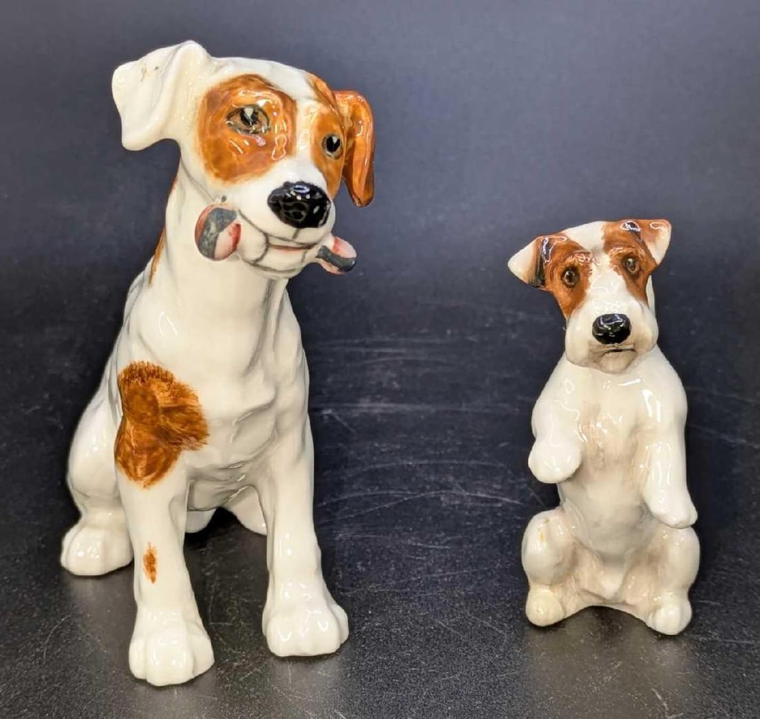 Royal Doulton Jack Russell And Sealyham Terrier Figurines: Royal Doulton Jack Russell And Sealyham Terrier Figurines. This lot of bone china figurines includes: (1) Jack Russell Figurine. This is approx 3 3/4" x 2" x 5". (1) Sealyham Terrier Figur