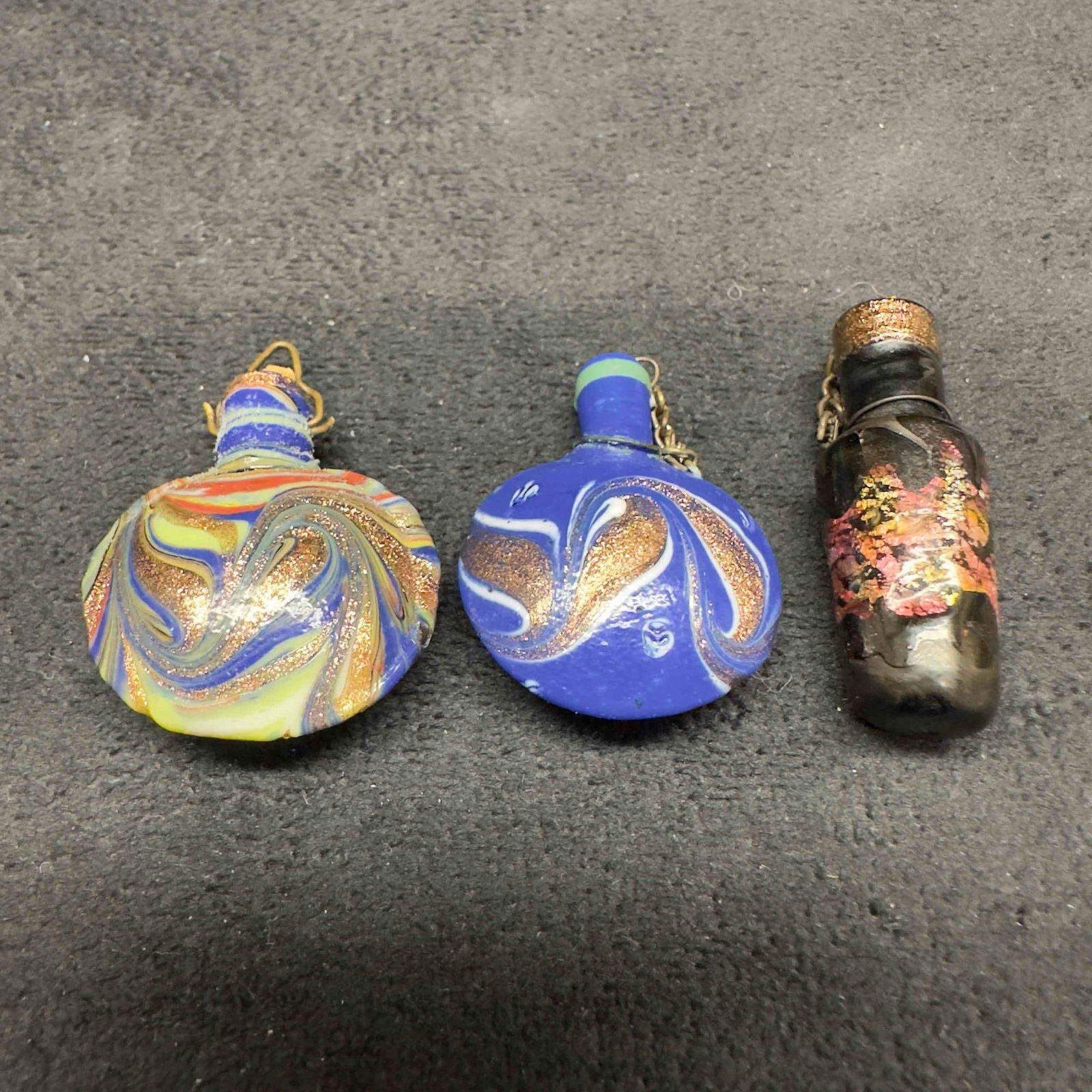 Murano Venetian Art Glass Lamp Work Necklace Pendant Lot of Three Pendants F61 (1 of 7)