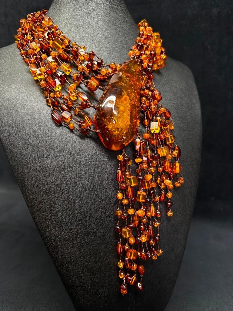 Huge Amber String Necklace (1 of 5)