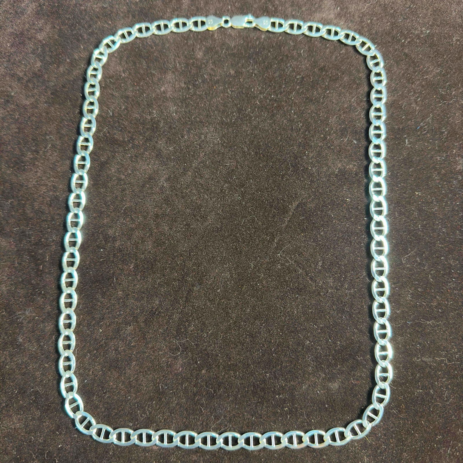 925 Sterling Silver 7mm Italian Solid Flat Mariner Link Chain Necklace 24" Length (1 of 10)