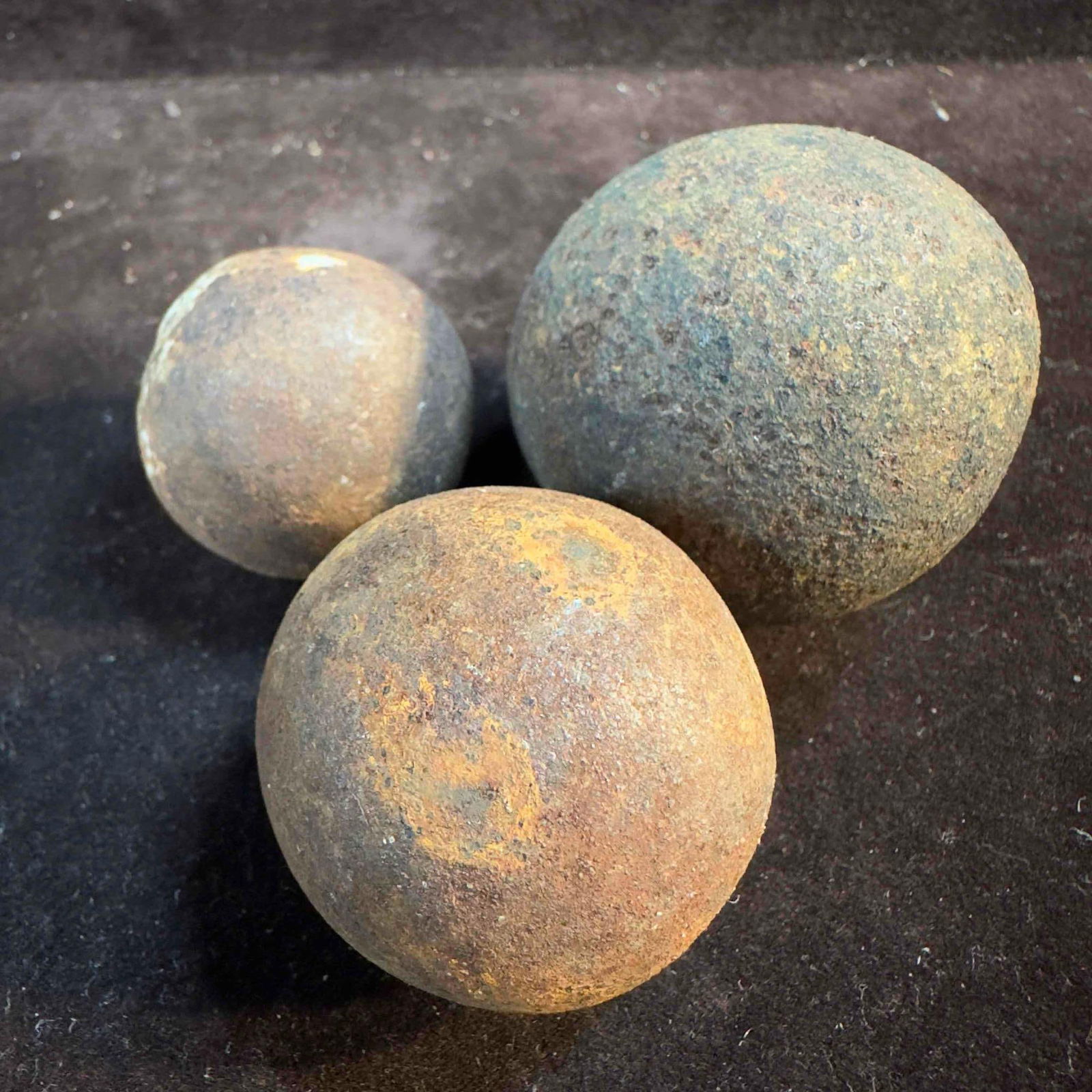 Civil War Grape Shot Small Cannonballs Lot of Three Cannon Balls Artillery Set (1 of 9)