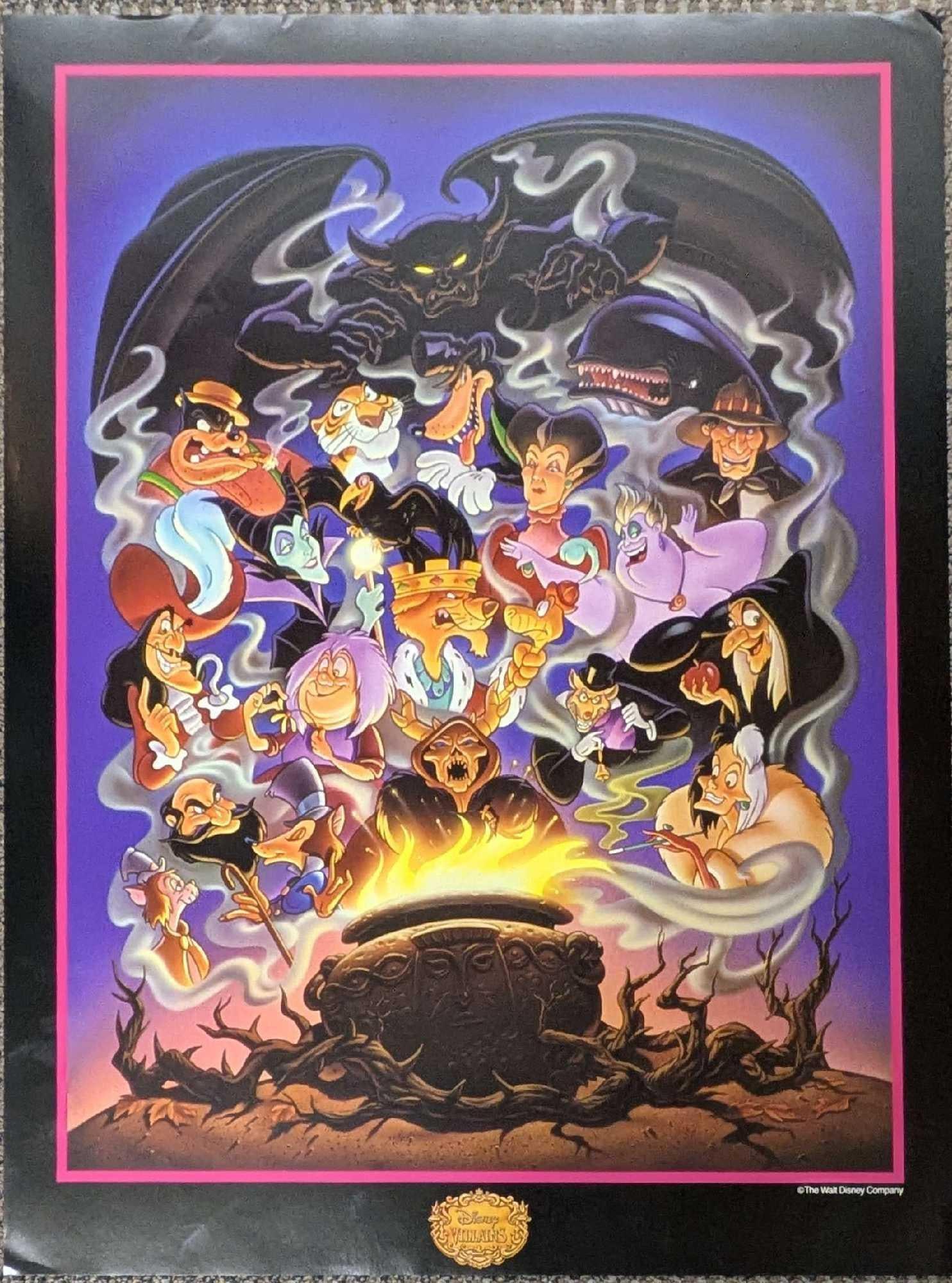 Rare Disney Villains Offset Lithograph Poster B (1 of 7)