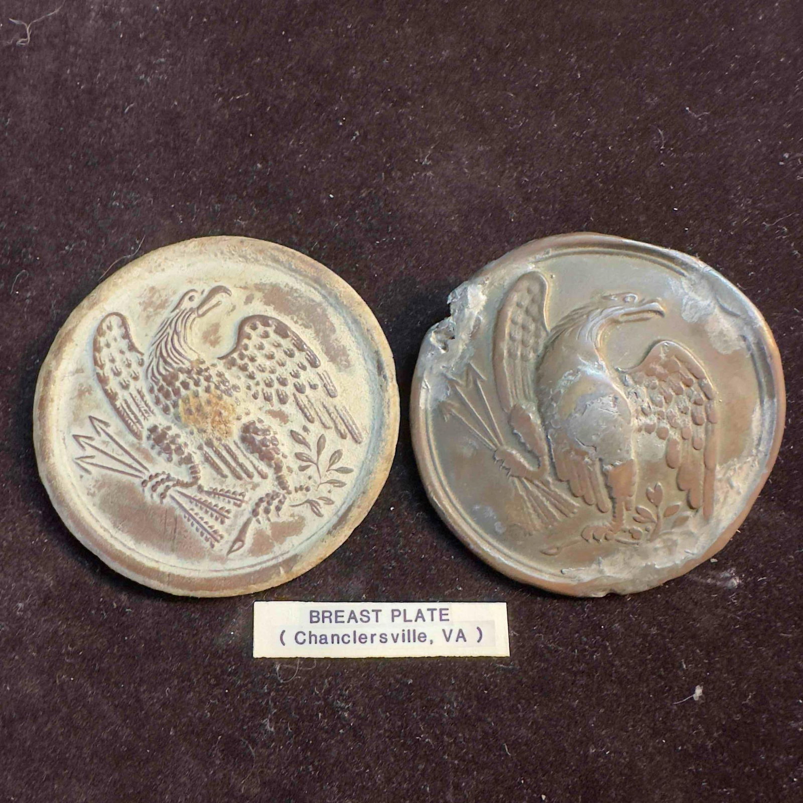 Civil War Relic Eagle Breast Plate Set Chanclersville Virginia Breastplate (1 of 12)