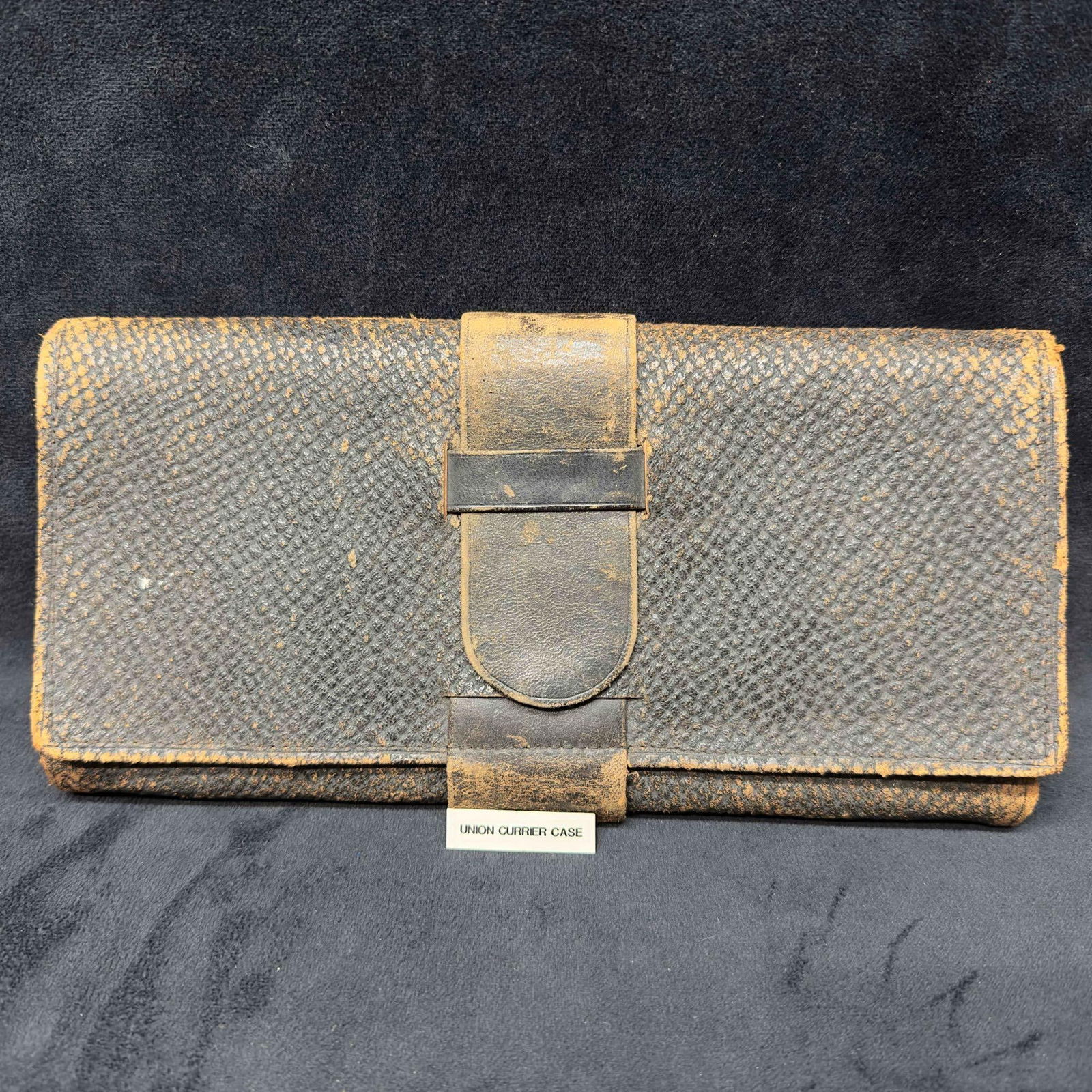 Original Civil War Era Relic Union Courier Case Black Leather (1 of 12)