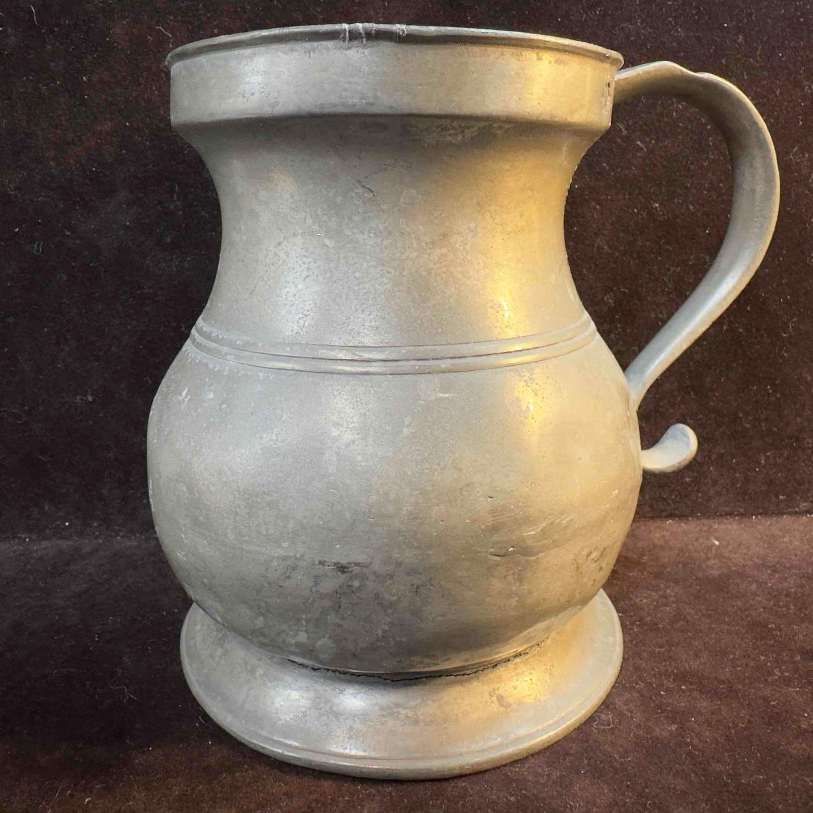 Victorian Pewter Tankard Mug Crown VR 118 Quart Size 19th Century England (1 of 15)