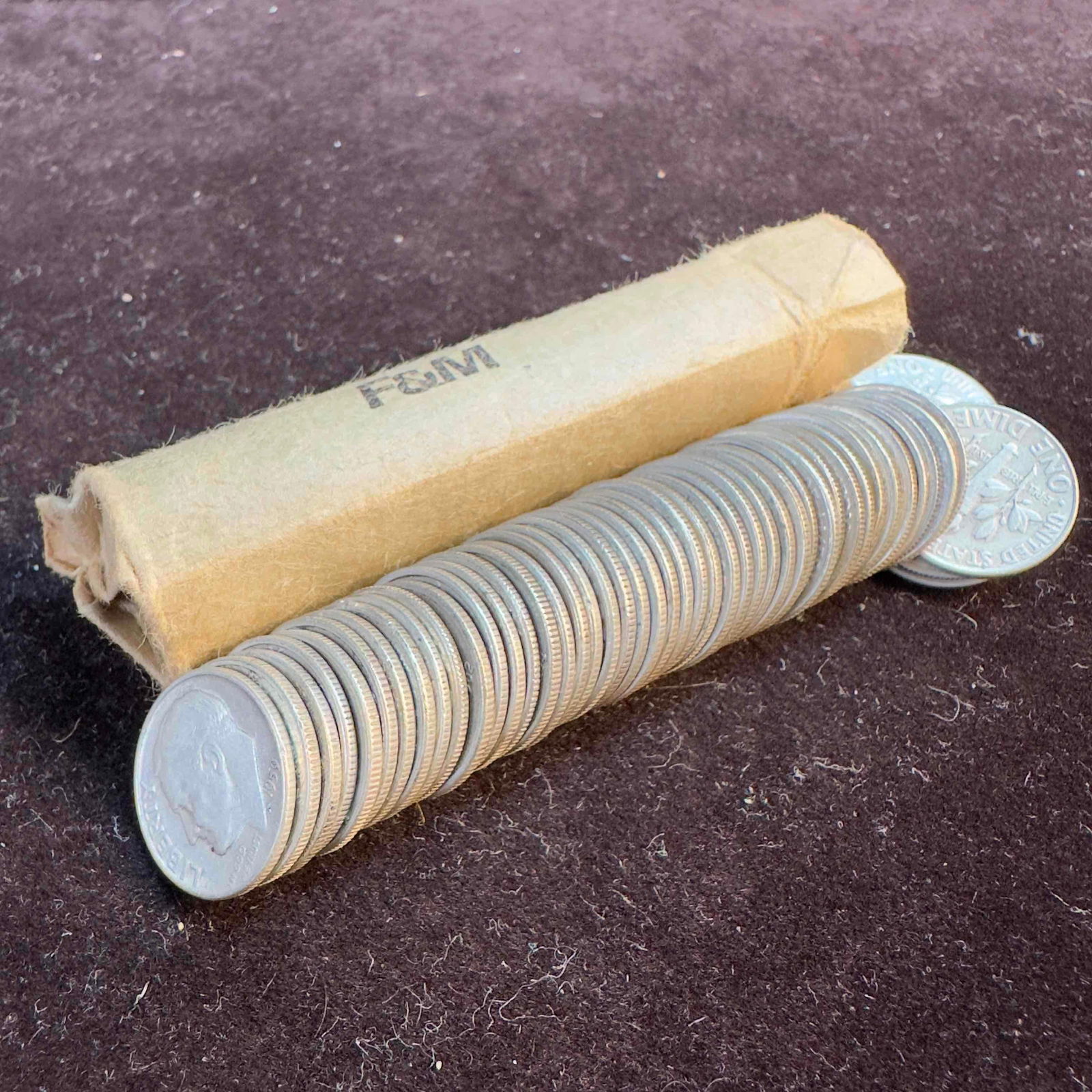 Ten Cent Coin Collection Lot of 50 Dimes $5 Dime Roll Mixed Date and Design Silver Mercury Coins #4 (1 of 4)