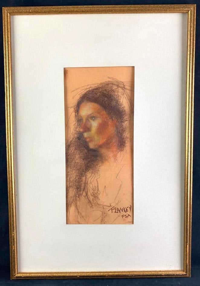 Ellen Plankey "Head Study" Signed Charcoal & Chalk (1 of 5)