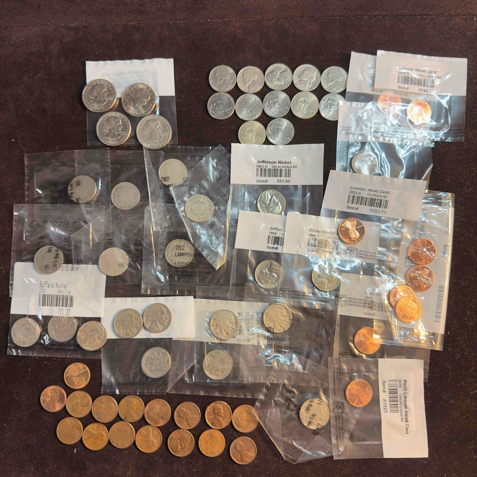 Various US Coin Set Lot of 62 Sixty Two Coins Dollar Nickel Penny (1 of 15)