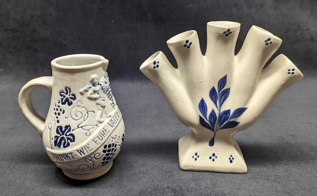 2 Vintage Stoneware Vase & Creamer (1 of 8)