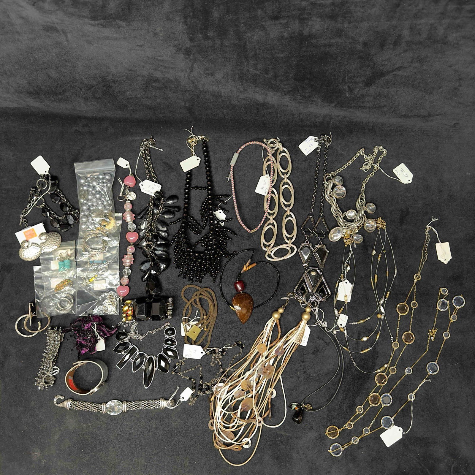 Assorted Costume Jewelry Necklaces Bracelets Earrings Handcrafted Pieces Lot #11 (1 of 10)