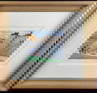 Andre Bardet Signed & Numbered Serigraph Le Bassin: Andre Bardet Signed and Numbered Serigraph, "Le Bassin" A signed and numbered colored serigraph from listed artist, Andre Bardet, (France 1909- 2006) is entitled, ‘Le Bassin’. This is numb