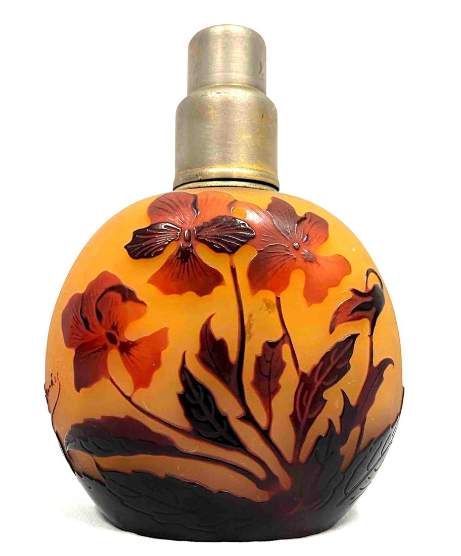 French Cameo Glass Perfume Lampe Berger Signed D'argental (1 of 12)
