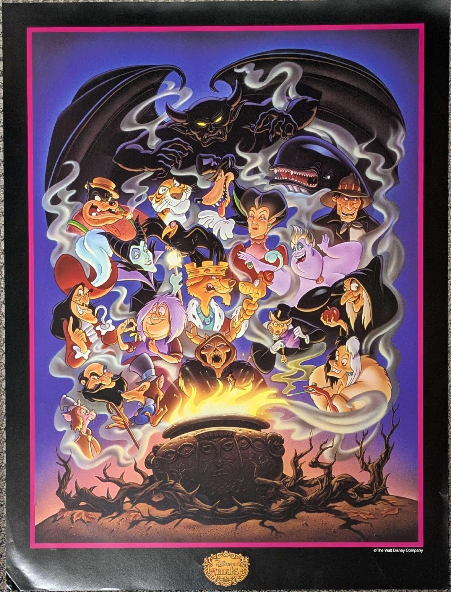 Rare Disney Villains Offset Lithograph Poster C (1 of 5)