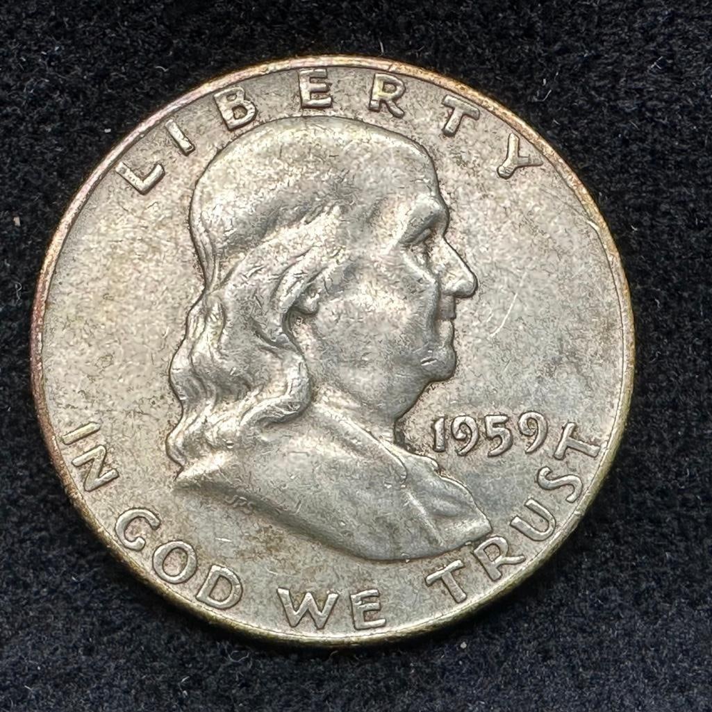 1959 D Franklin Silver Half-Dollar (1 of 2)