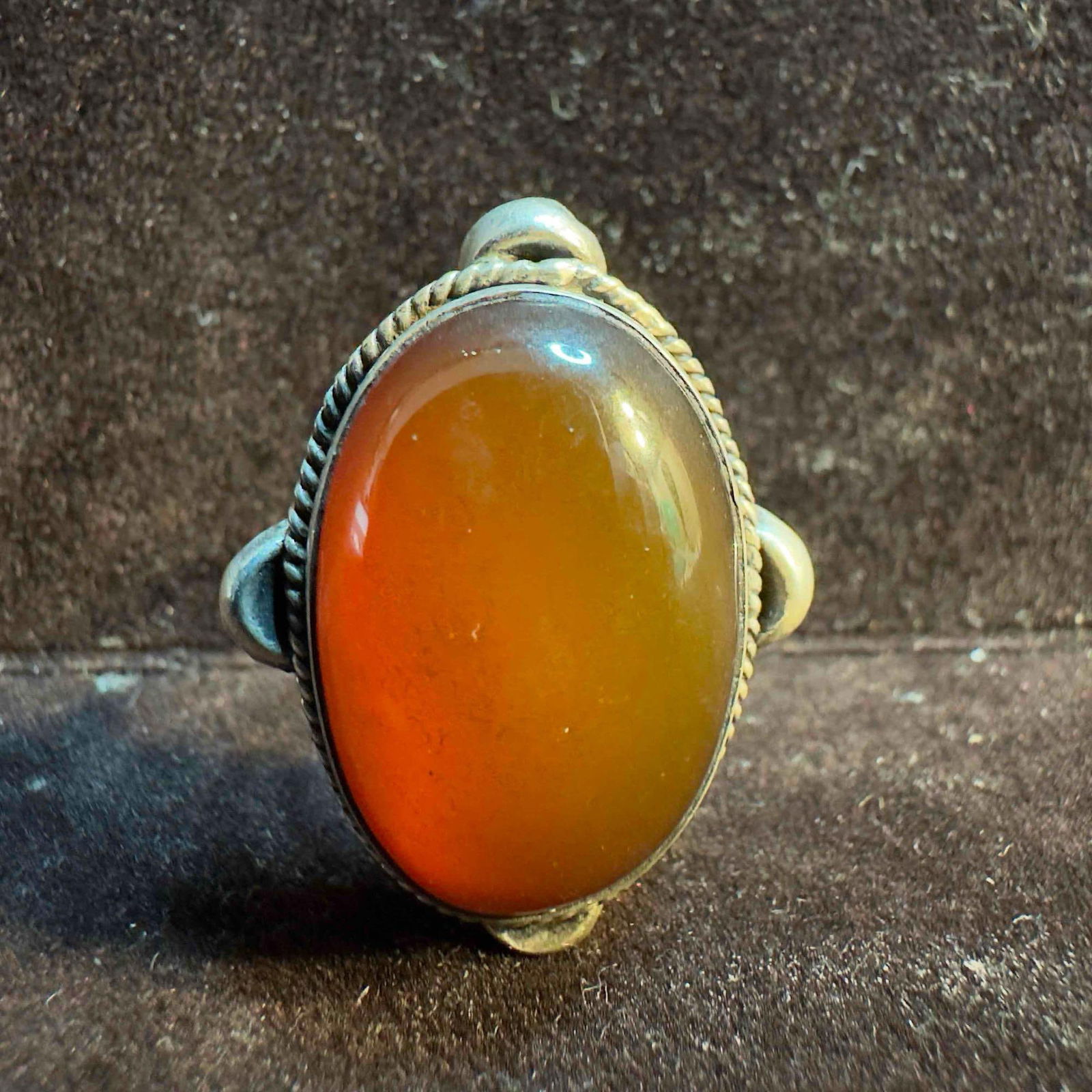 Carnelian Oval Gemstone Sterling Silver 925 Ring Size 7 Z17 (1 of 10)