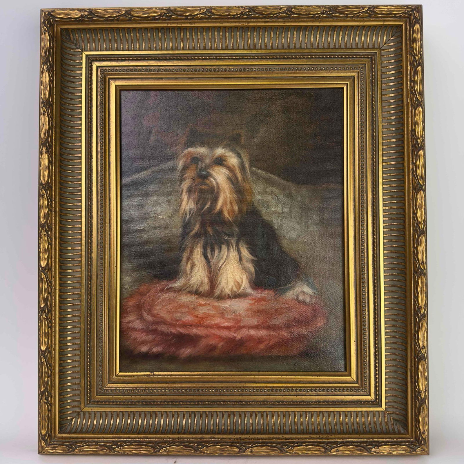 Yorkie Yorkshire Terrier Dog Portrait Oil Painting Framed (1 of 12)