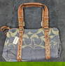 Denim Coach Handbag With Leather Accents