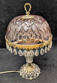 Vintage French Boudoir Desk Crystal Lamp (1 of 10)