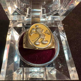 Disney 10k Yellow Gold Cast Member Exclusive 20th Anniversary Service Award Ring 1974 (1 of 20)
