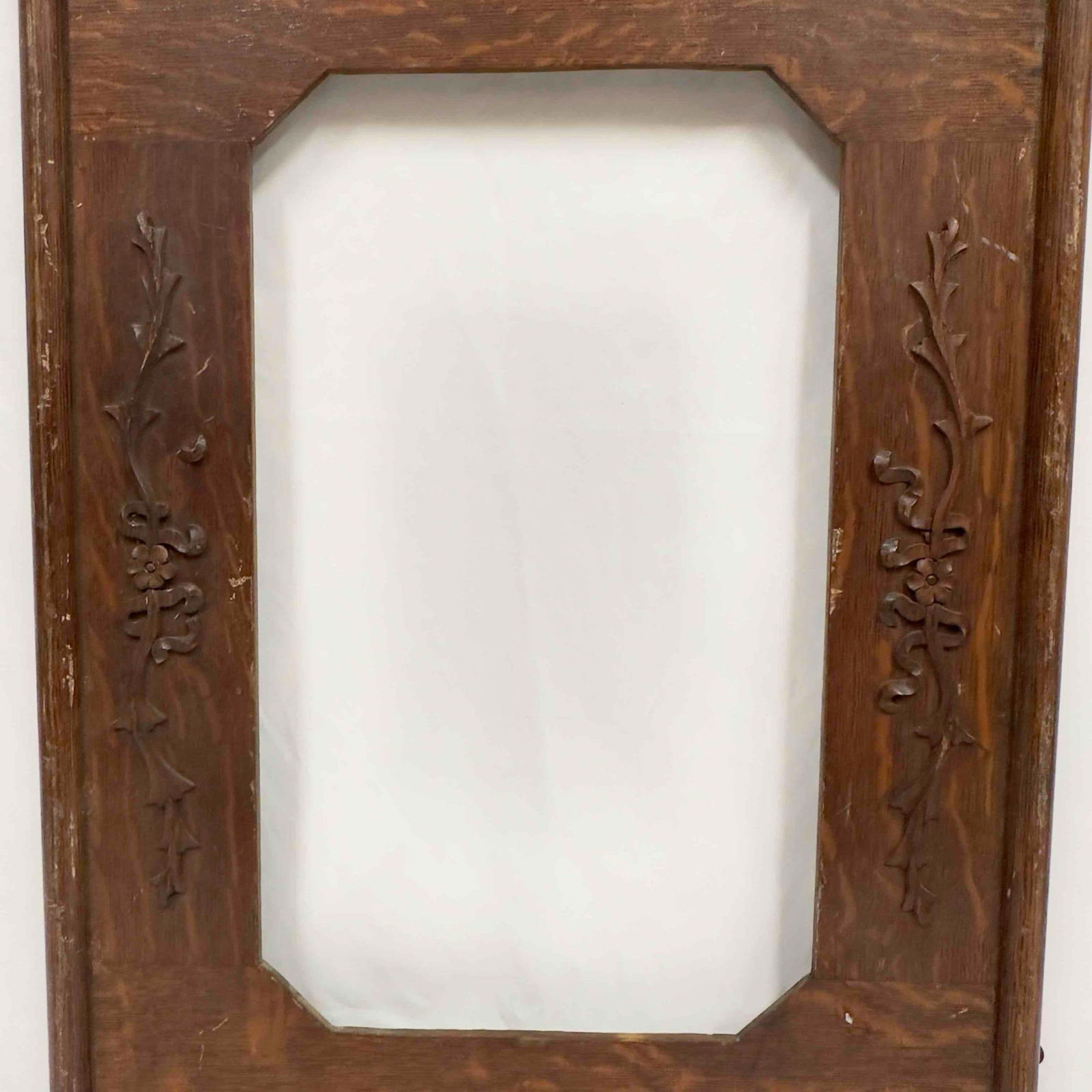 Antique Wood Door Window For Glass Inserts Stained Vintage Glass Panel Wooden Scrap Art (1 of 10)