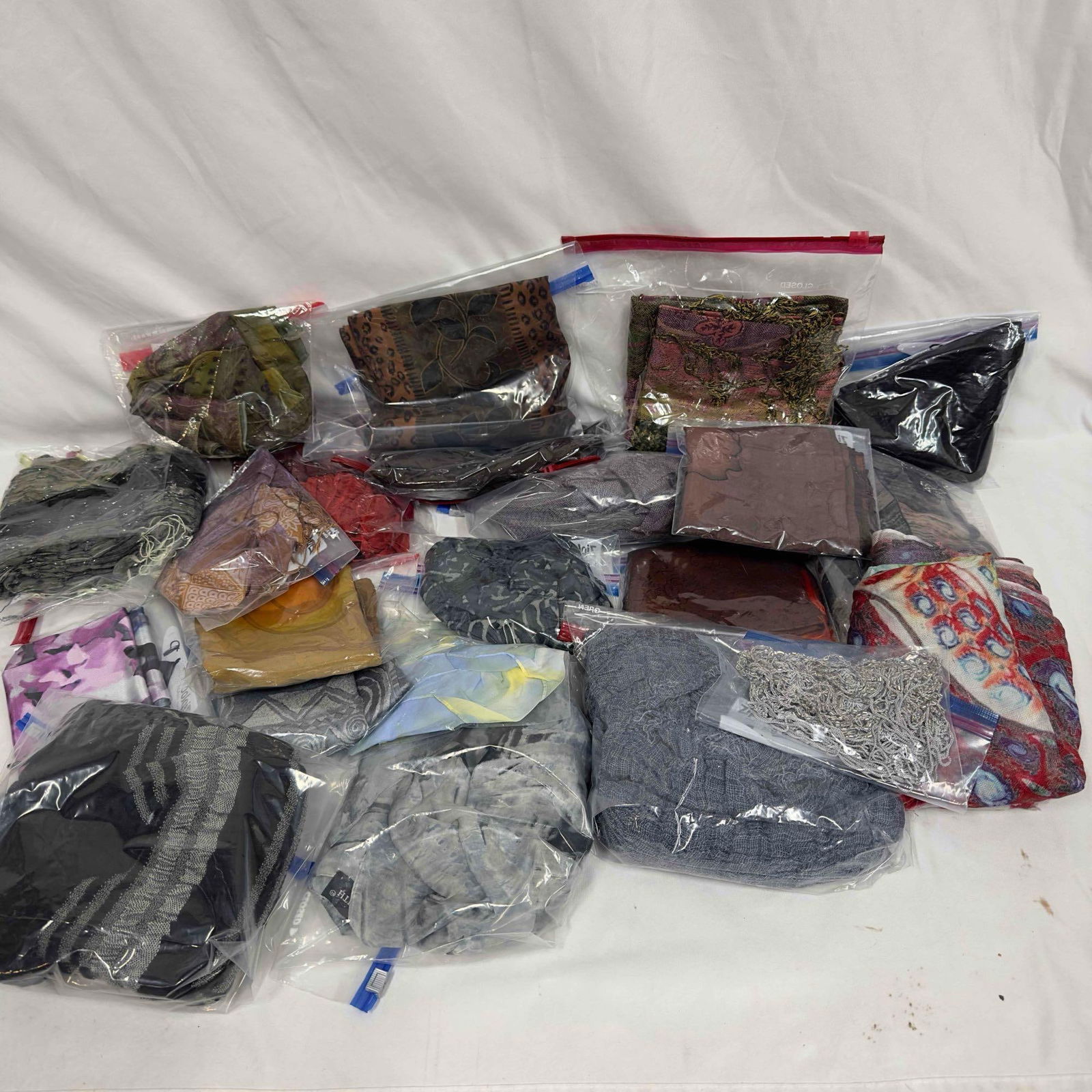 Scarf Fabric Clothing Material Collection Lot of 22 Fabrics Scarves Head Neck Wraps (1 of 9)