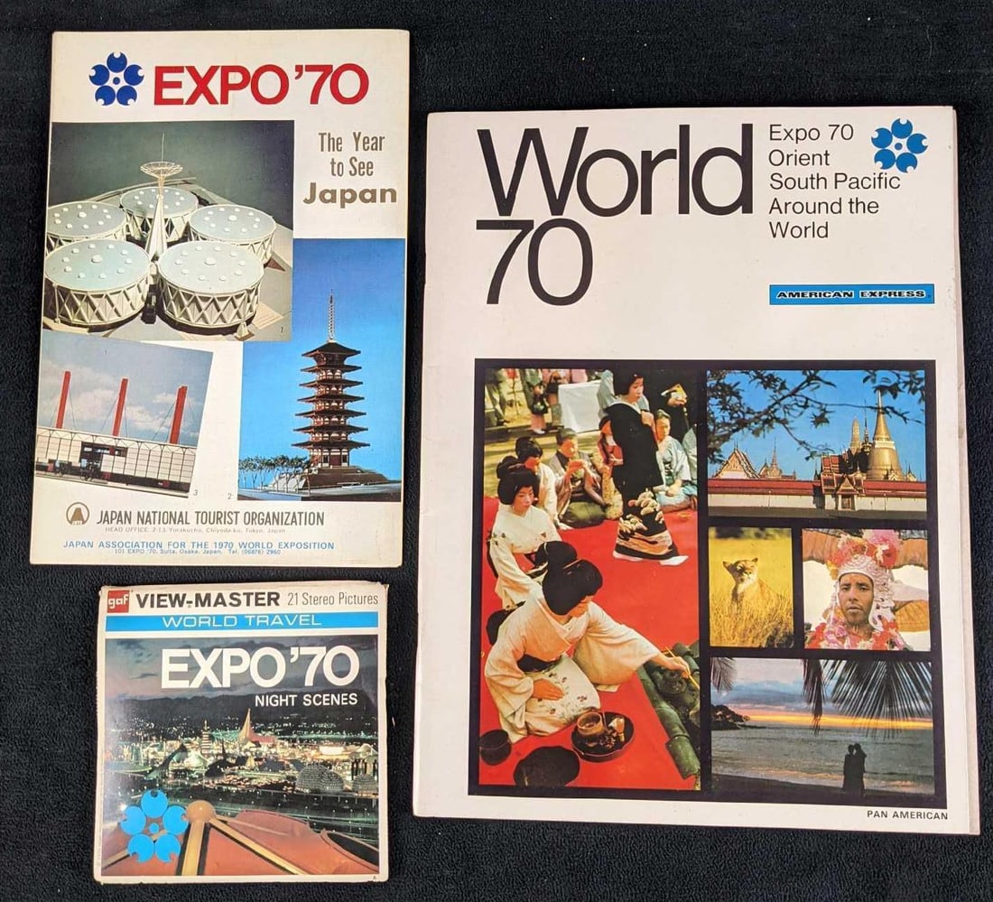 Expo '70 Vew-Master Reels And Guides: Expo '70 was a world's fair held in Suita, Osaka Prefecture, Japan between March 15 and September 13, 1970. Its theme was "Progress and Harmony for Mankind." In Japanese, Expo '70 